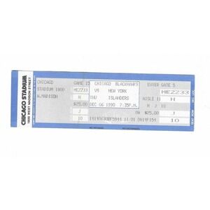 Chicago Blackhawks vs New York Islanders unused Hockey Ticket from 12/6/1990